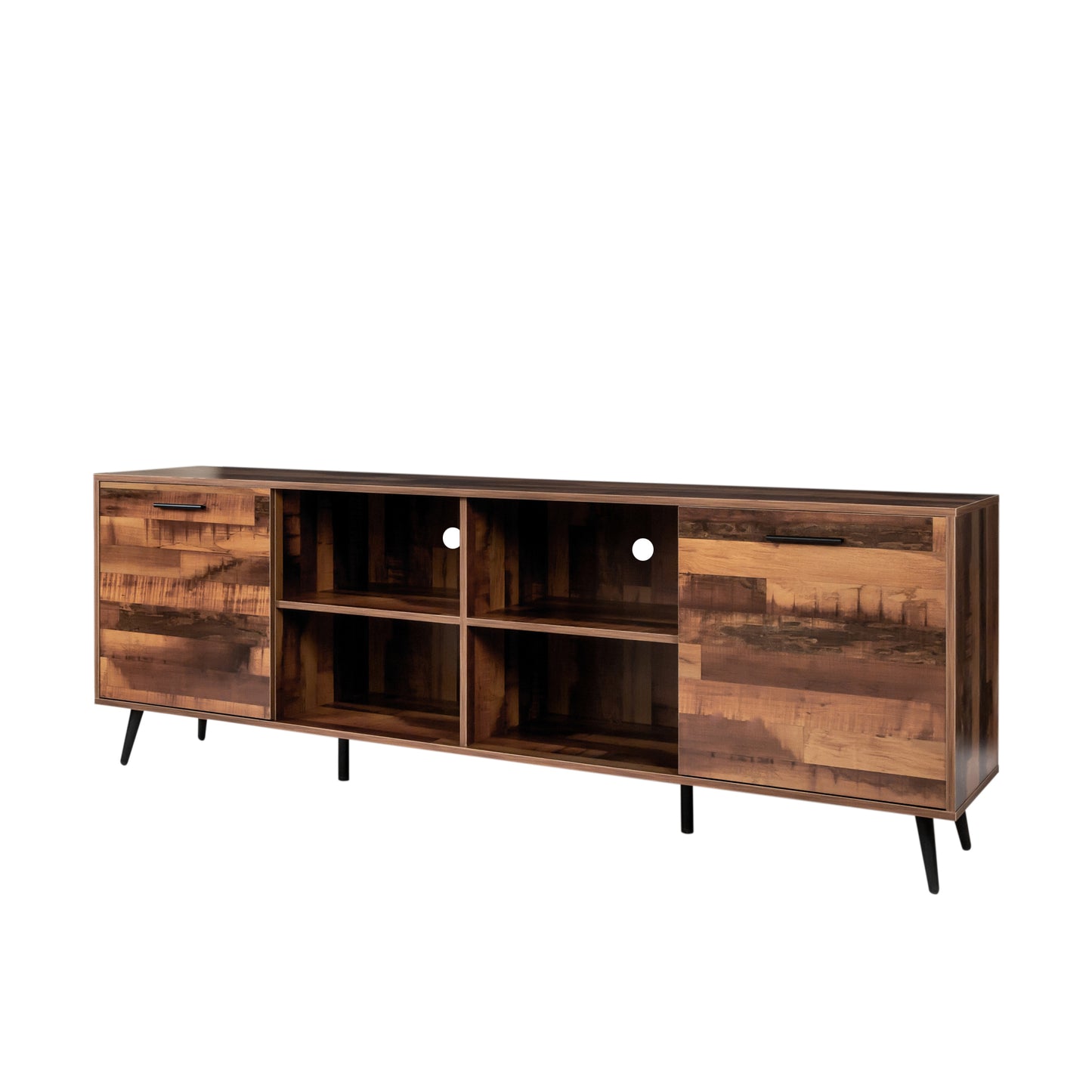 TV Stand Mid-Century Wood Modern Entertainment Center Adjustable Storage Cabinet TV Console for Living Room