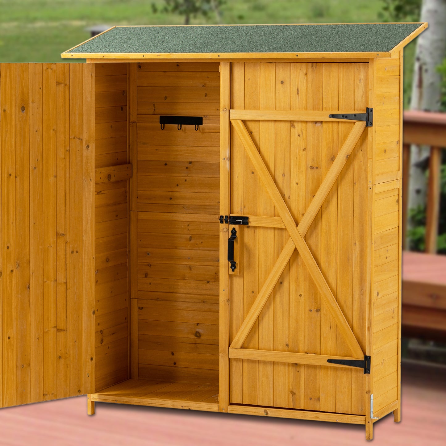 Outdoor Storage Shed with Lockable Door