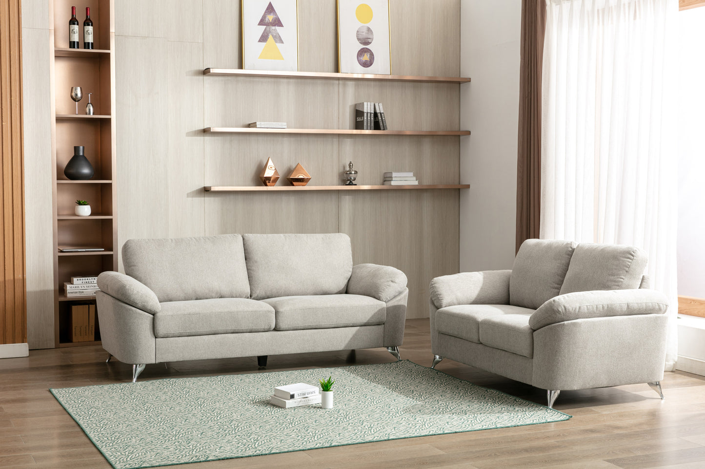 Contemporary Living Room 1pc Gray Color Sofa with Metal Legs Plywood Casual Style Furniture