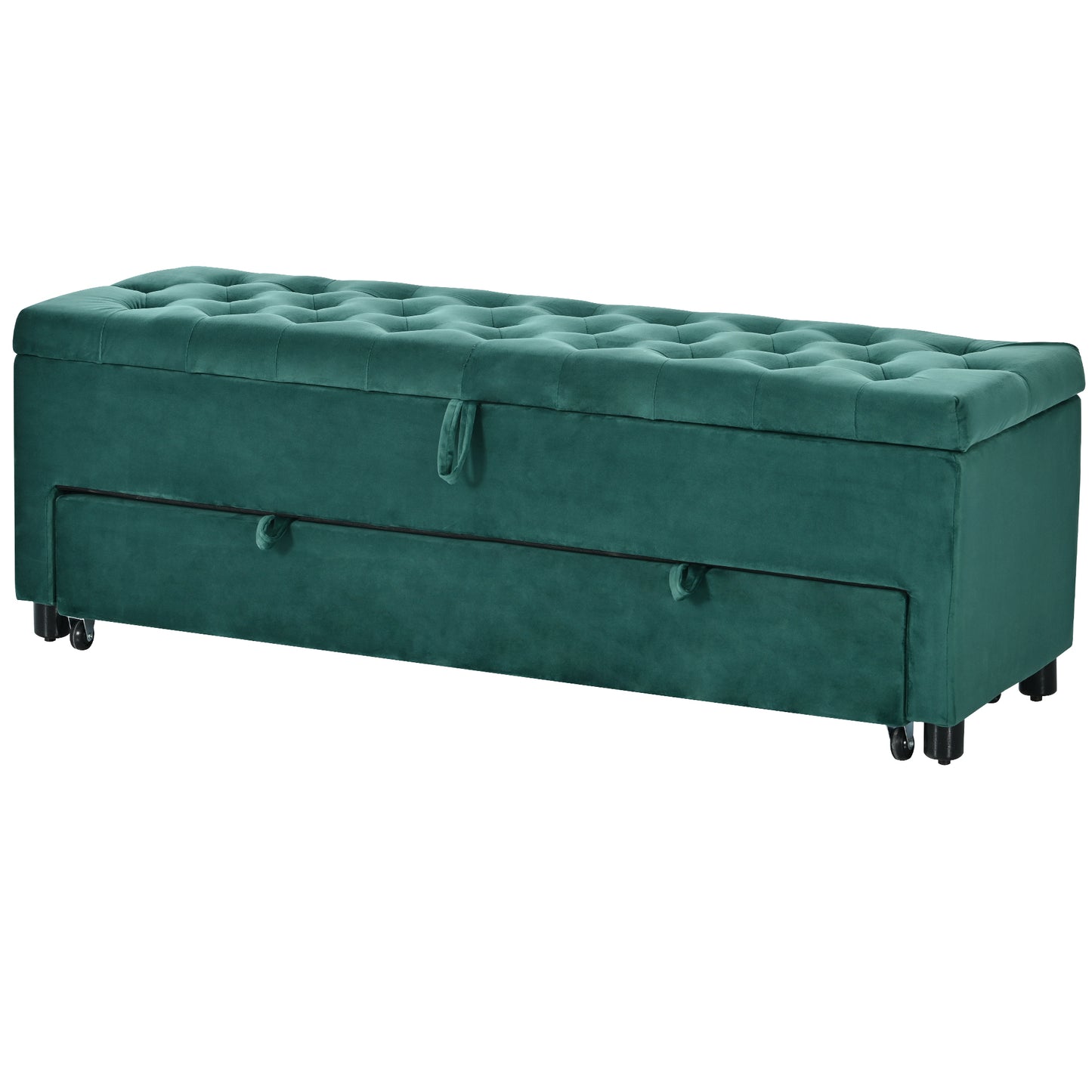 51.2" Button-Tufted Ottoman with Safety Close