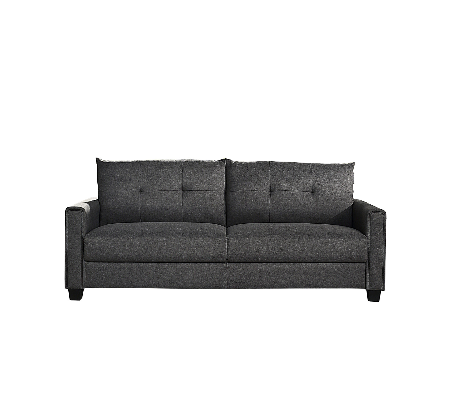 Linen Fabric Upholstery sofa/Tufted Cushions/ Easy, Assembly,Dark Grey