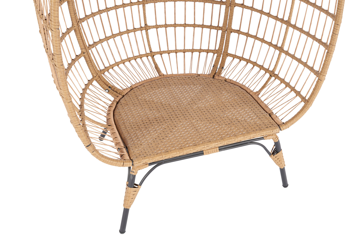 Wicker Egg Chair, Oversized Indoor Outdoor Lounger - Beige