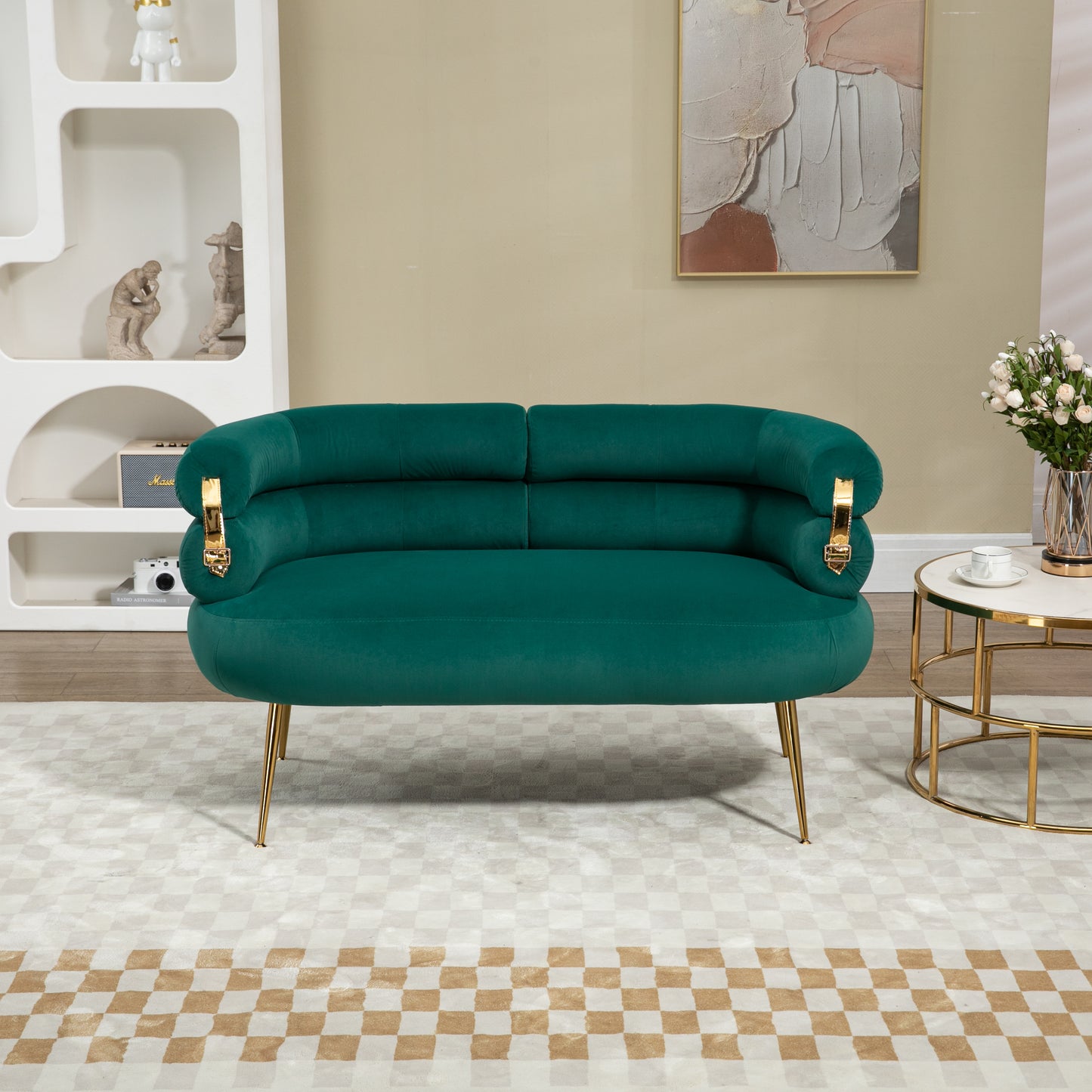 Accent Chair with Golden feet, green