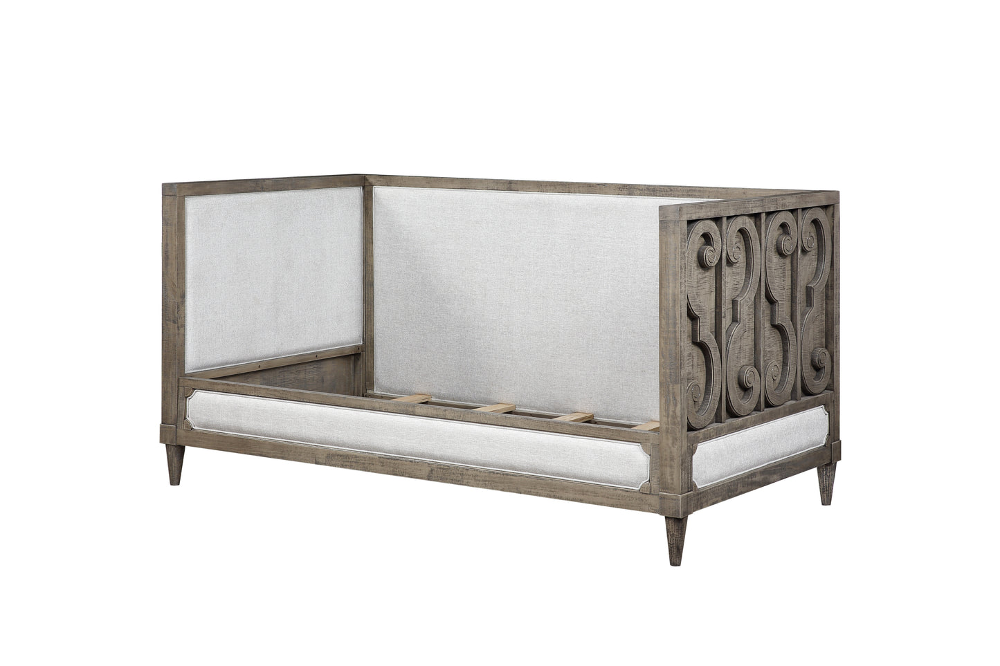 ACME Artesia Daybed Tan Fabric & Salvaged Natural Finish