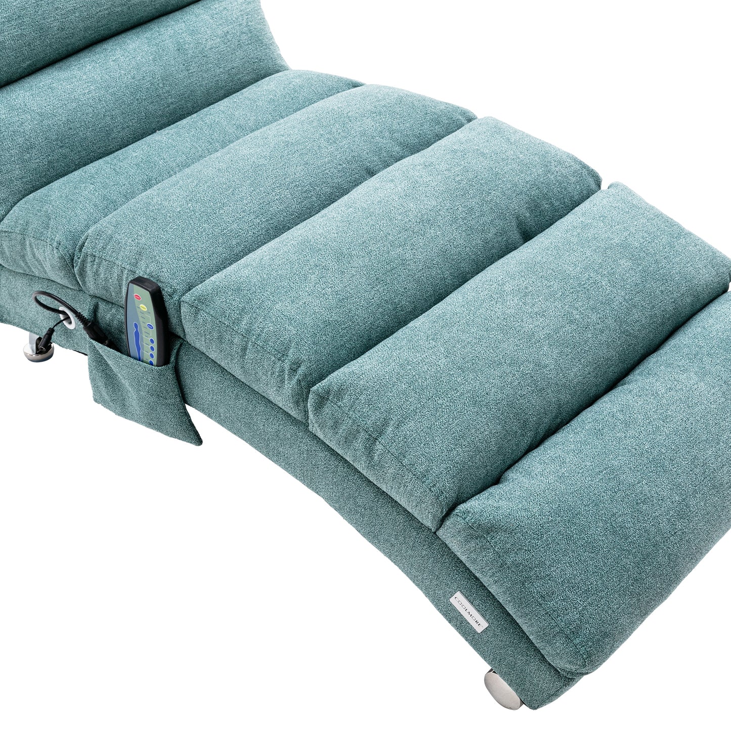 Linen Chaise Lounge Indoor Chair, teal