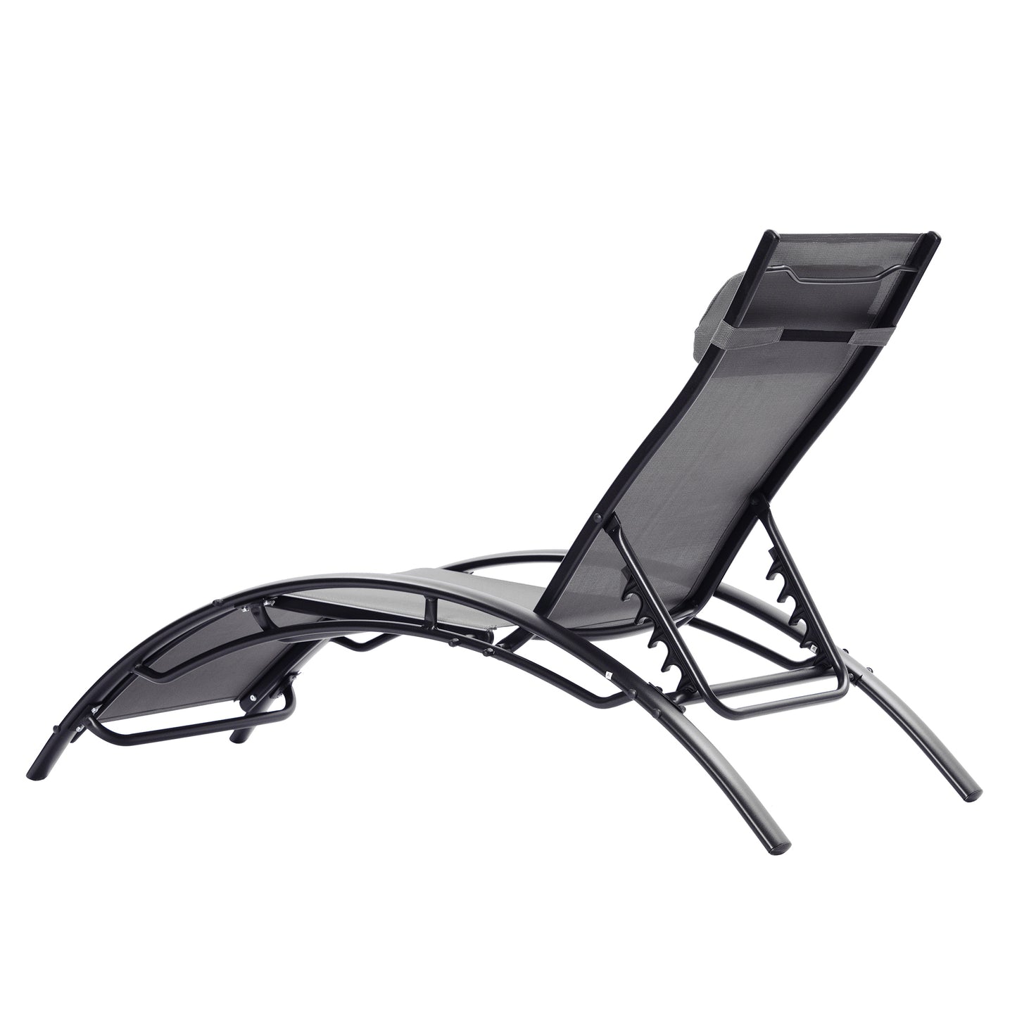 2 PCS Set Chaise Lounge Outdoor Recliner Chair For Patio Lawn