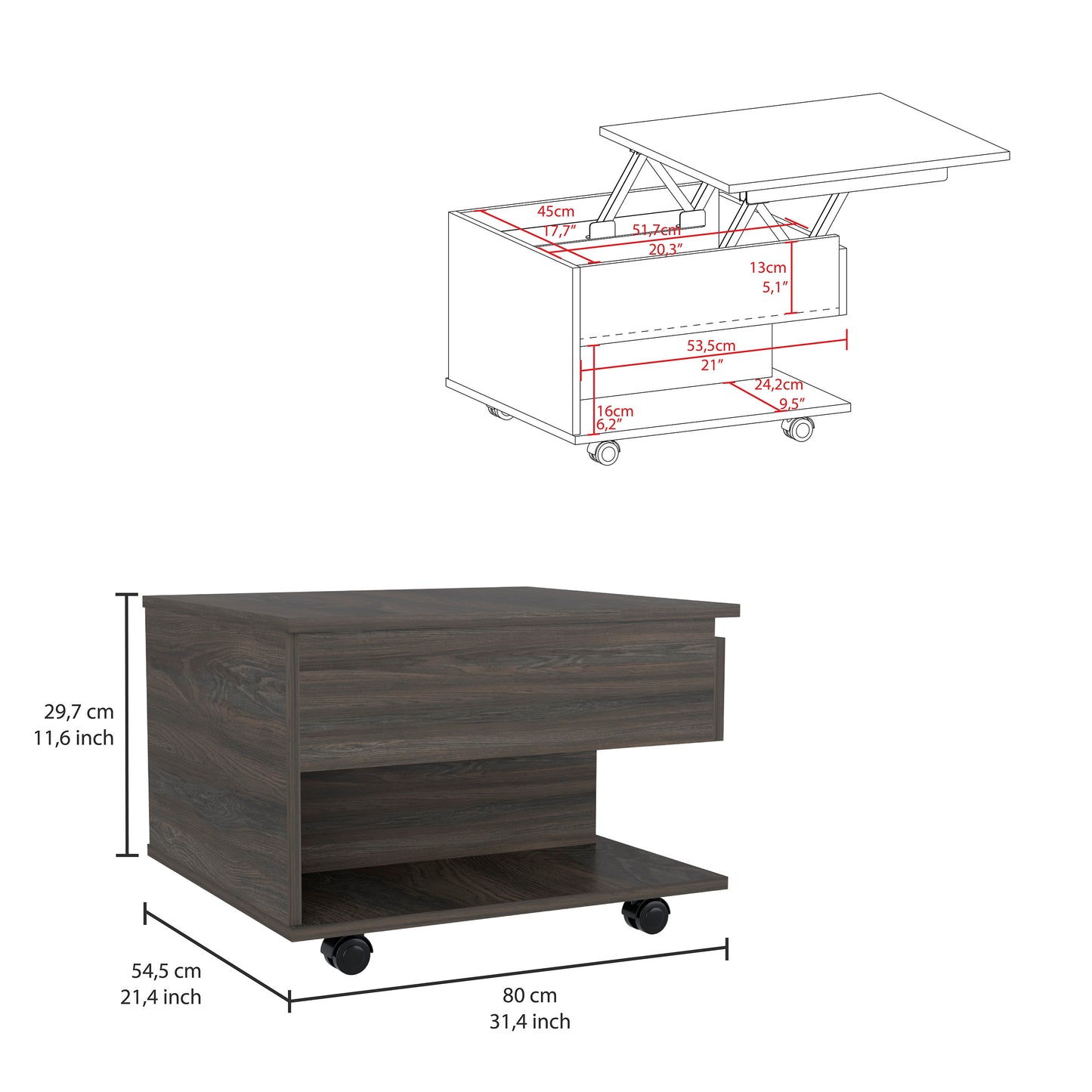 Luanda Lift Top Coffee Table