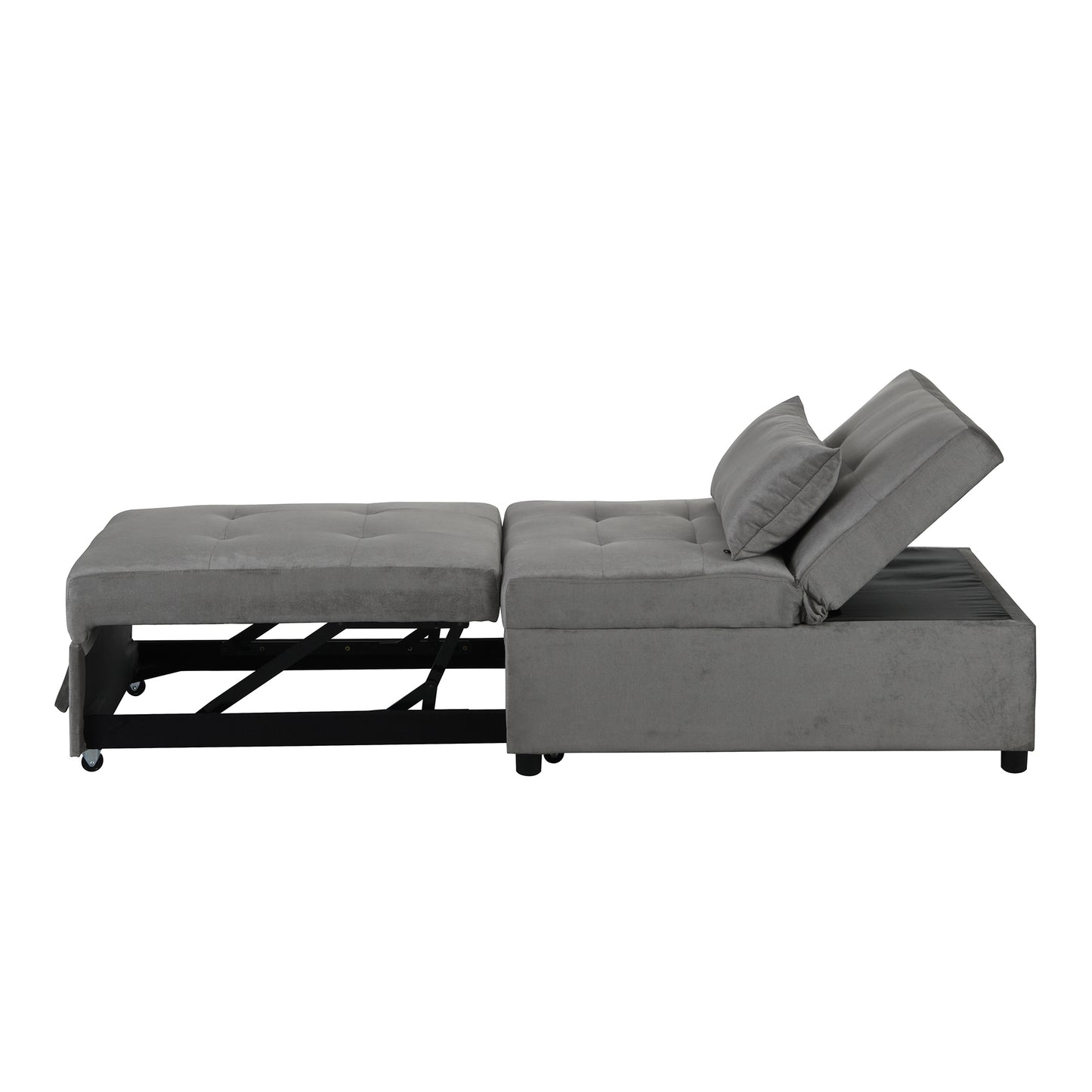 Folding Ottoman Sofa Bed (Light Gray)