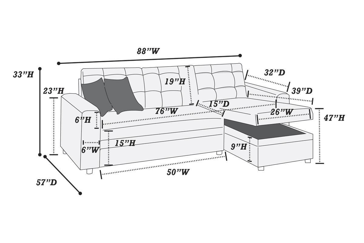 Espresso Convertible Sectional Pull Out Bed