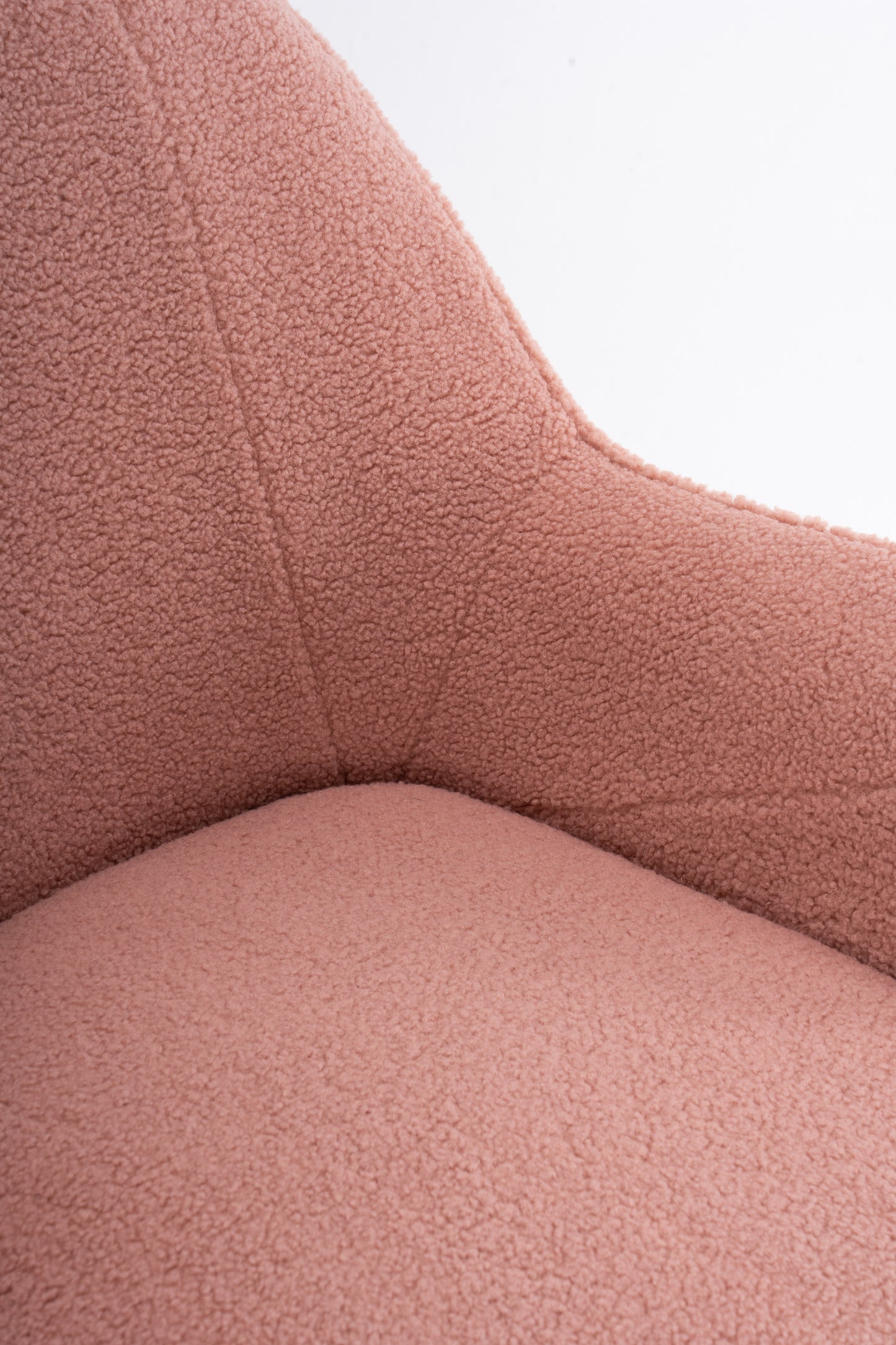 Teddy Fabric Pink Ergonomics Accent Chair