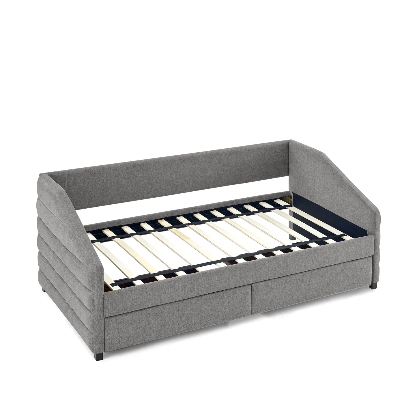 Two Drawers Trundle Upholstered Tufted -Twin