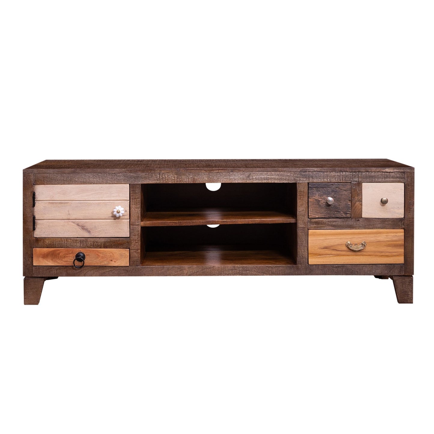 57" 4 Drawer Mango Wood Media Console Cabinet