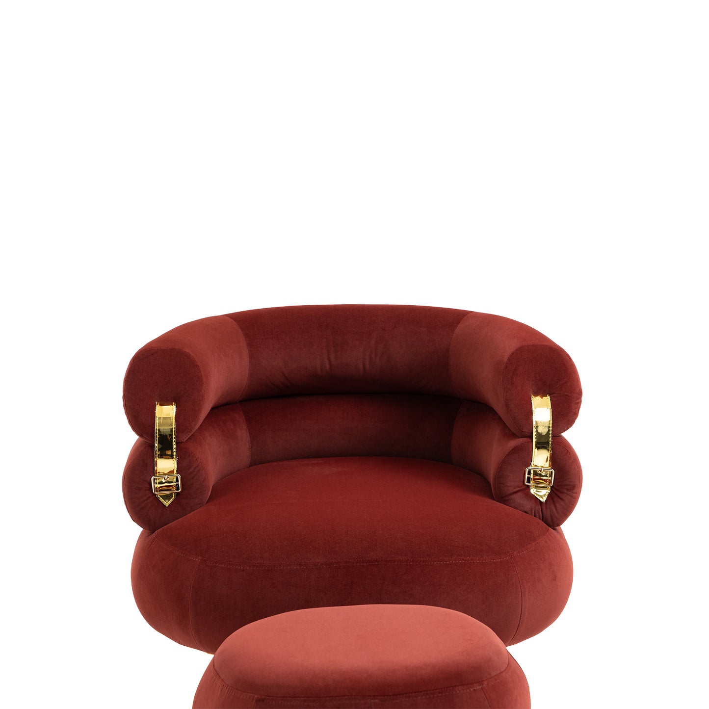 Velvet Accent Chair, Wine Red