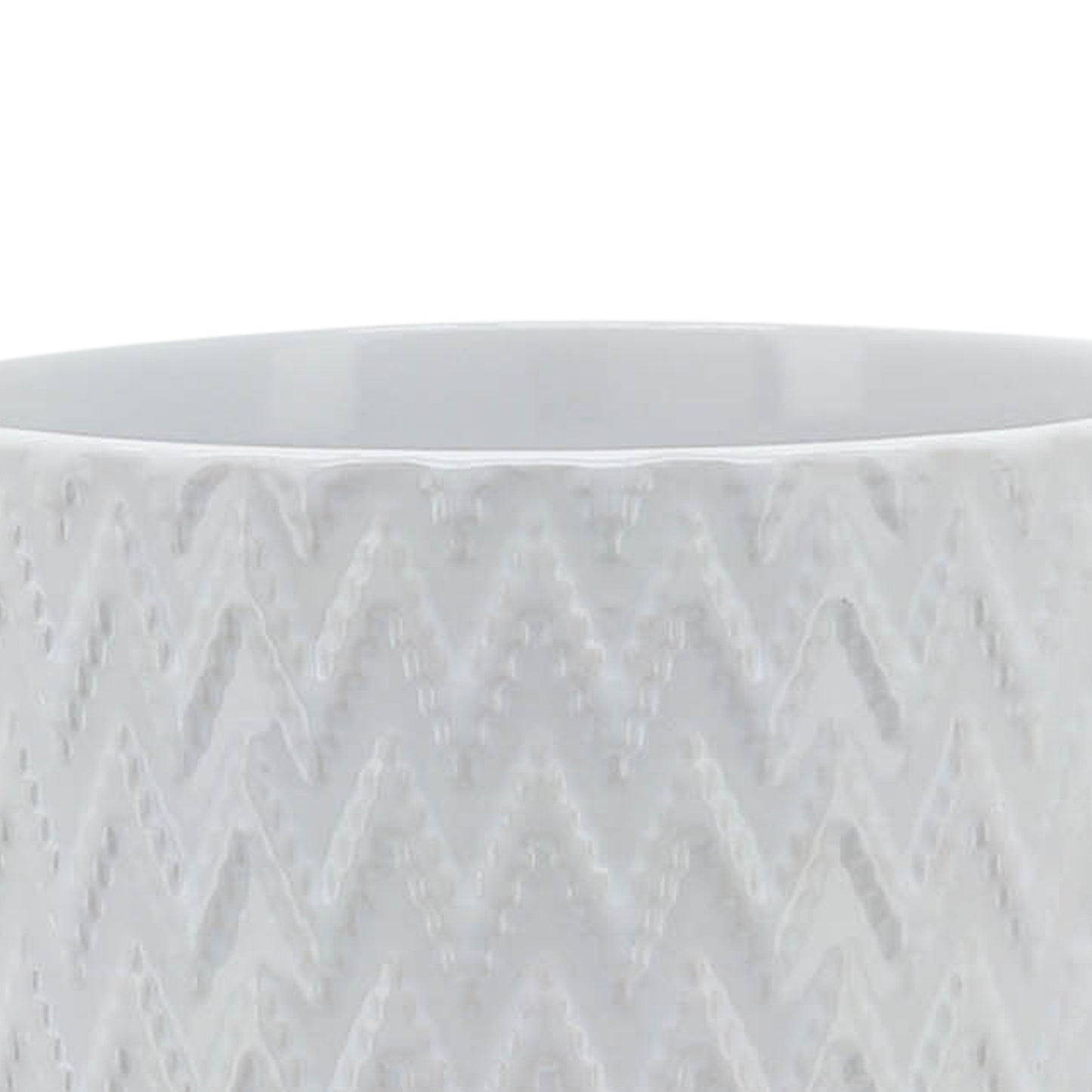 5" Chevron Planter with Stand - White