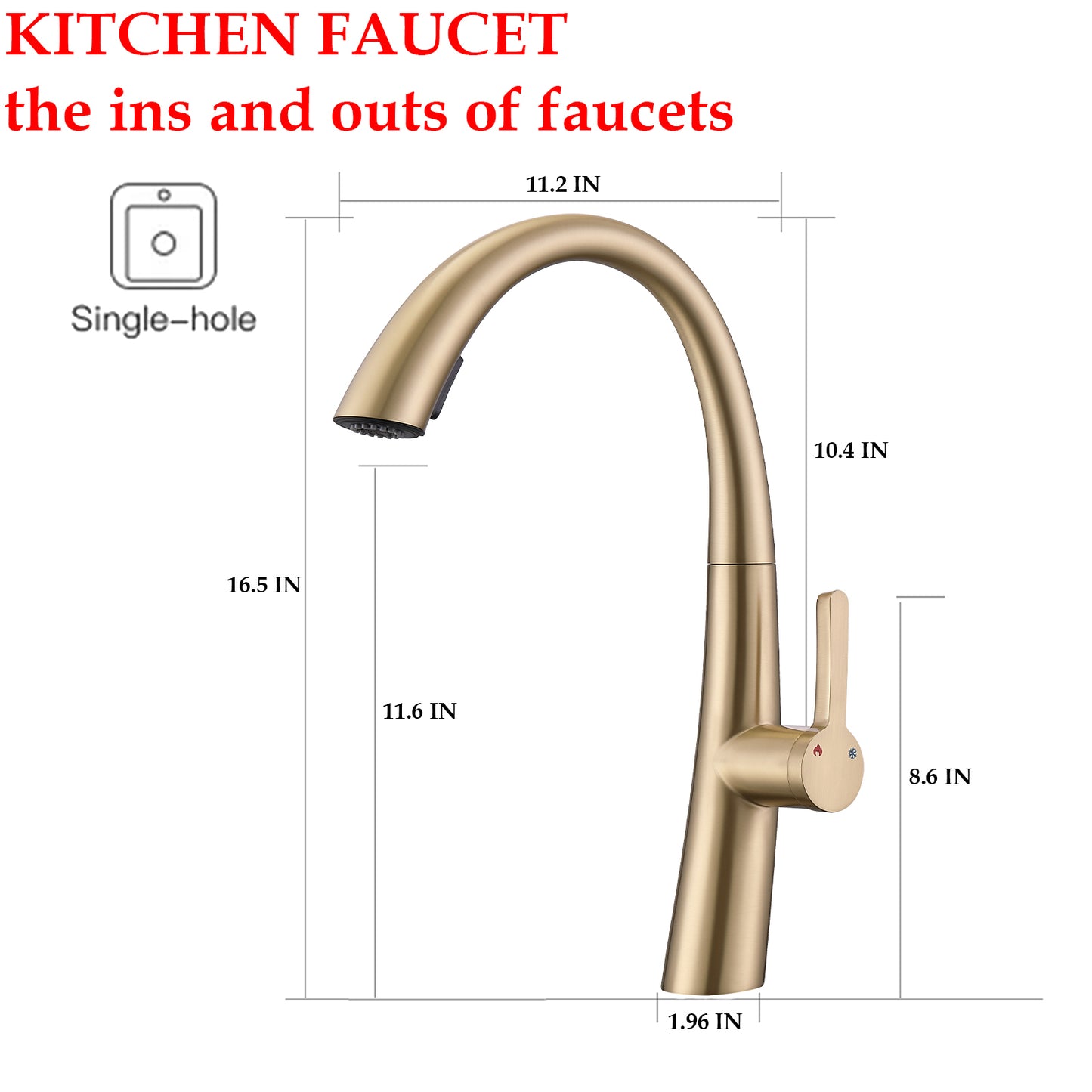 Single Handle Stainless Steel Pull Out Kitchen Faucet