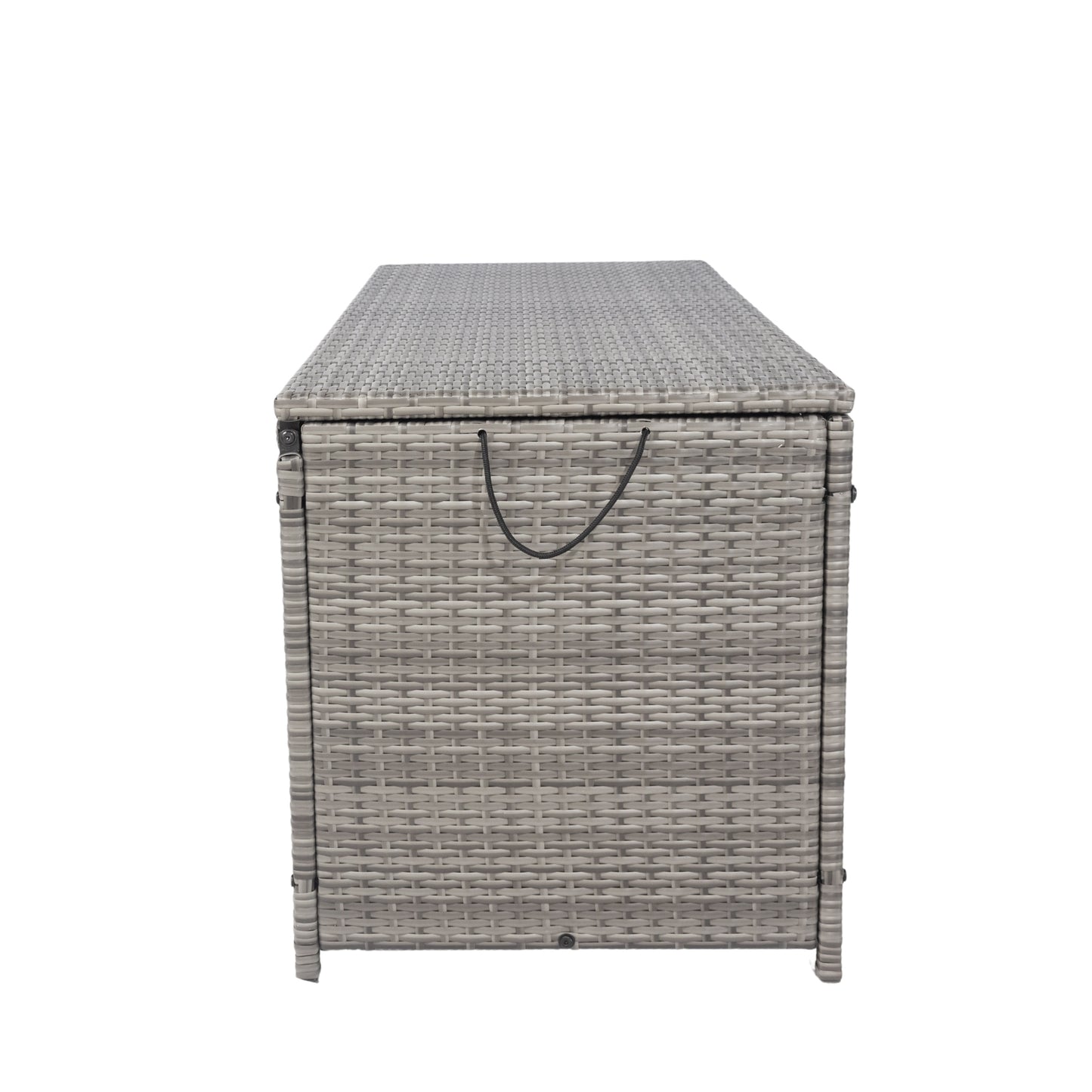 Outdoor Storage Box, 113 Gallon Wicker Patio Deck Boxes with Lid, Outdoor Cushion Storage Container Bin Chest for Kids Toys, Pillows, Towel Grey