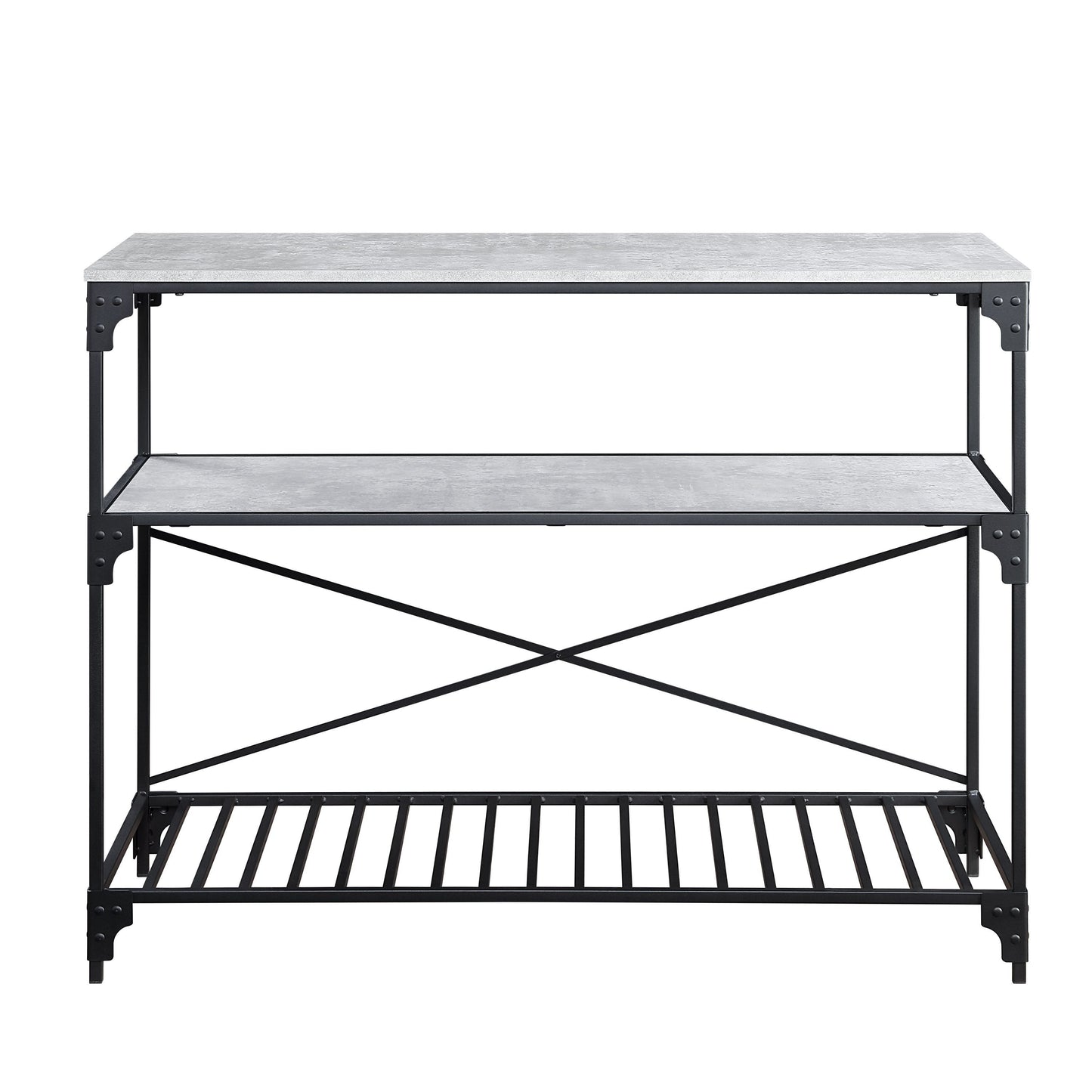 ACME Jakob Kitchen Island Black & Concrete Finish