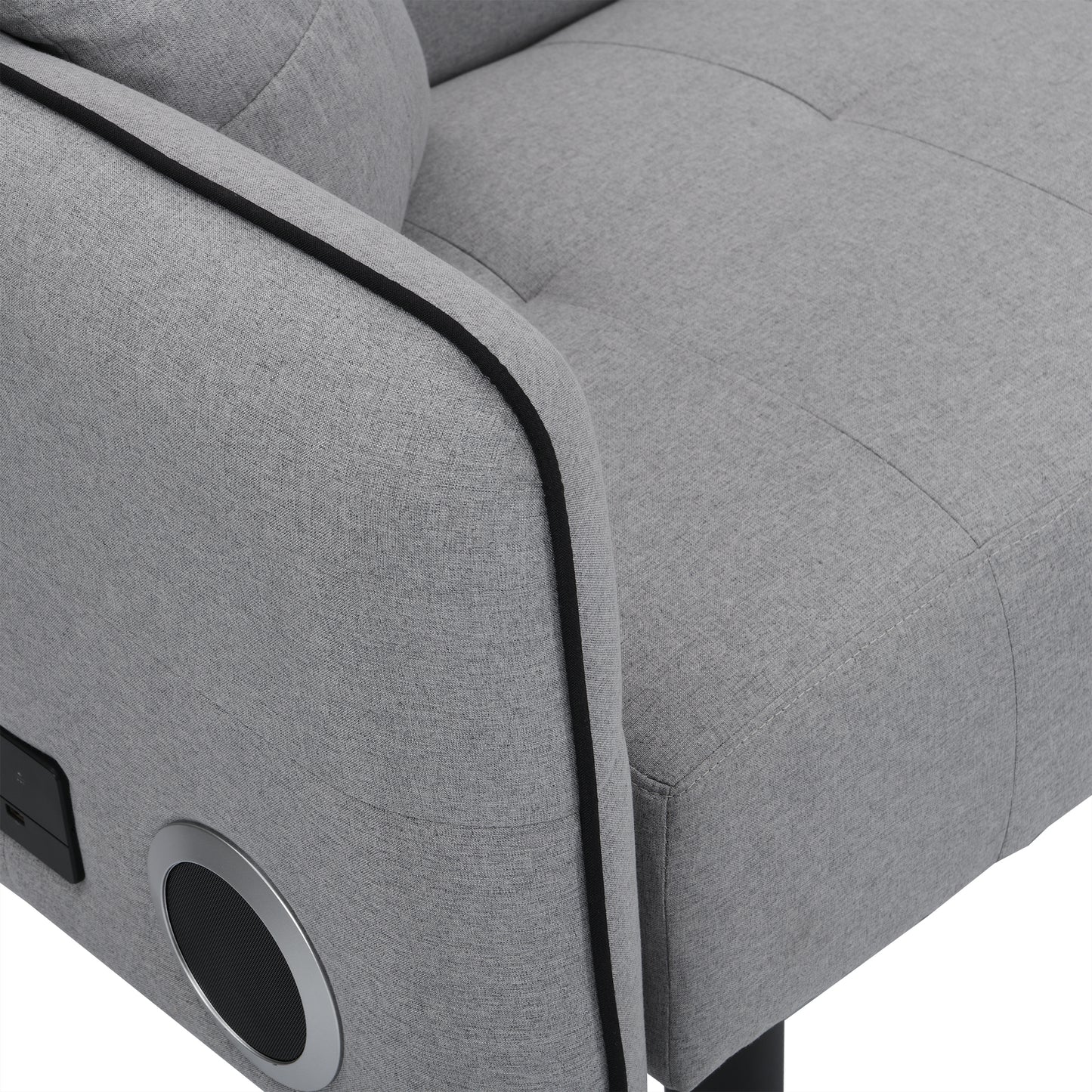 Folding Ottoman Sofa Bed with stereo (Gray)