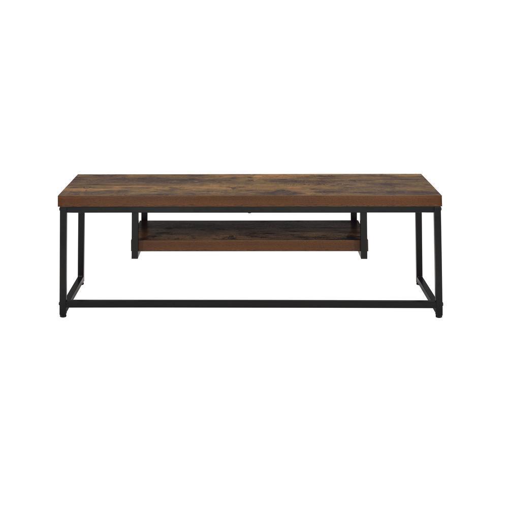 ACME Bob TV Stand in Weathered Oak & Black