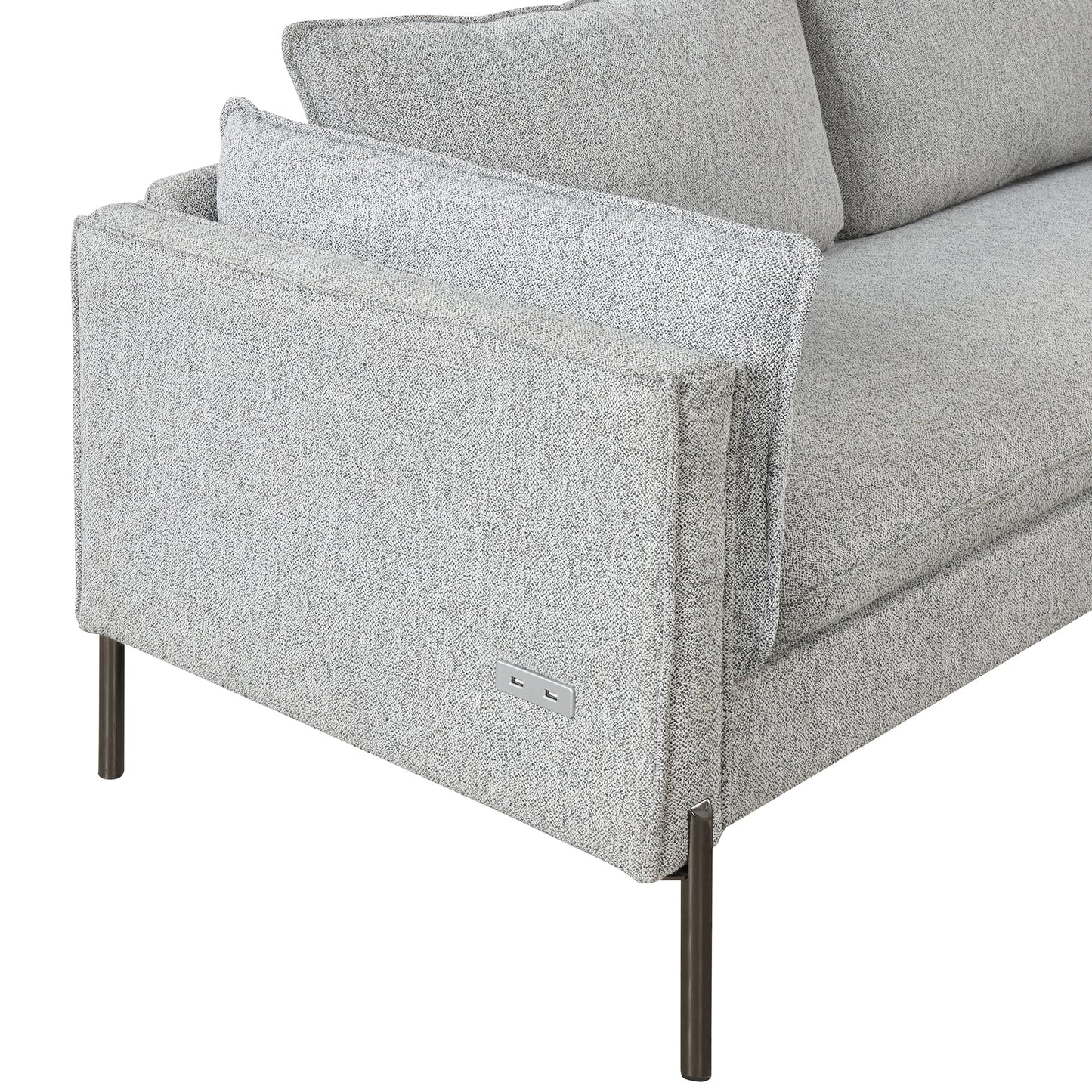 76.2" Modern Style 3 Seat Sofa Linen Fabric Upholstered Couch Furniture  for Different Spaces