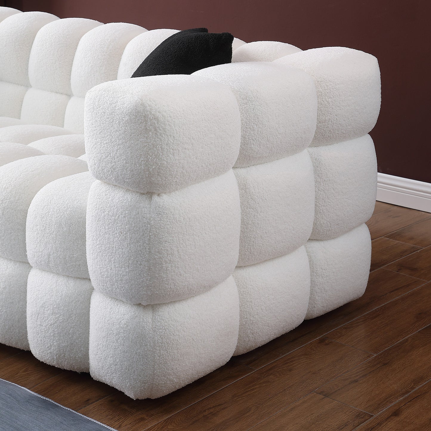 3 seater Marshmallow Boucle Sofa - White