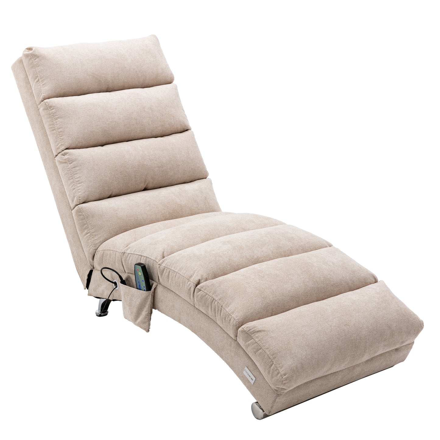 Linen Chaise Lounge Indoor Chair, beige