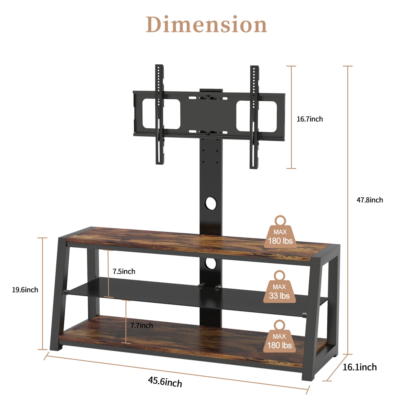 Adjustable Wooden Storage TV Stand