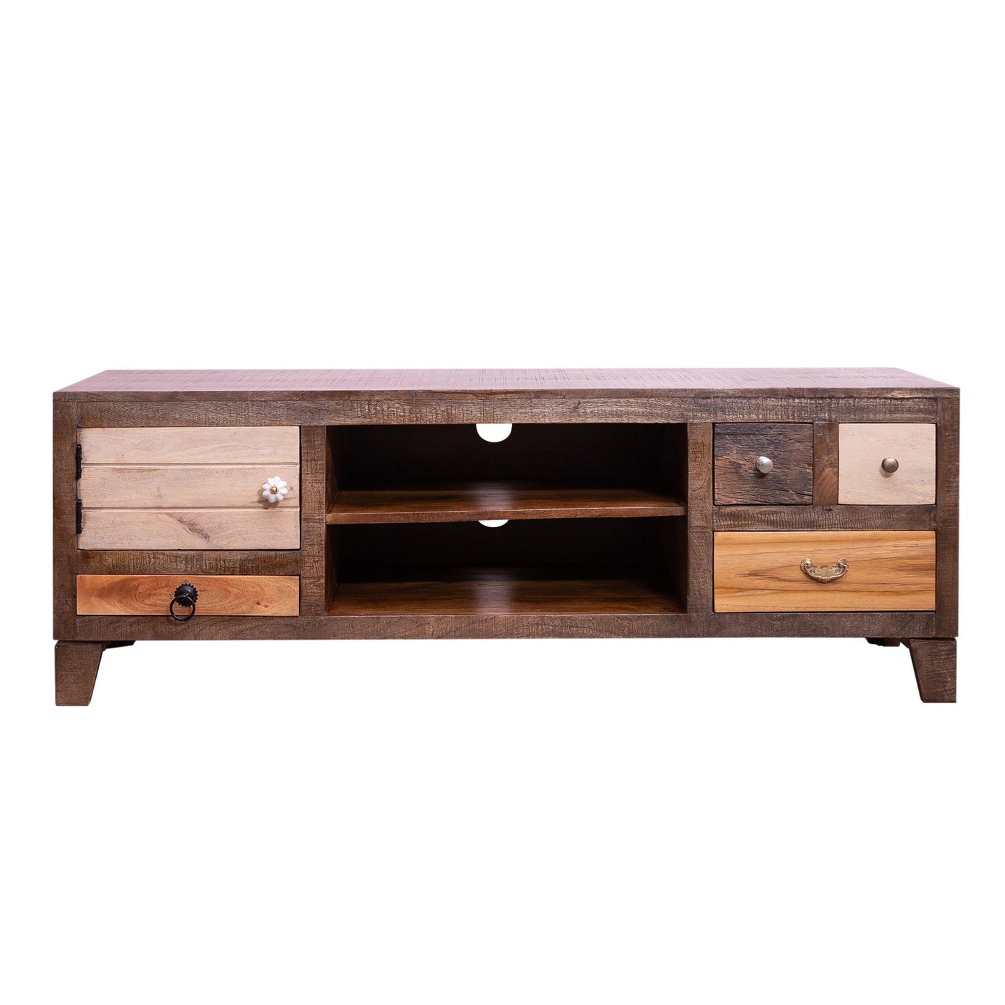 57" 4 Drawer Mango Wood Media Console Cabinet