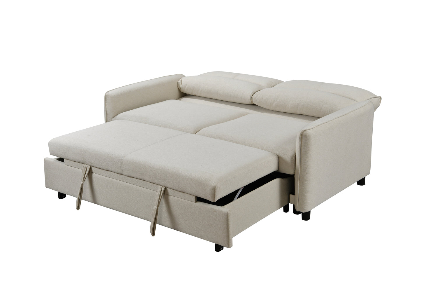 3 in 1 Convertible Sleeper Sofa Bed with Modern Fabric Loveseat