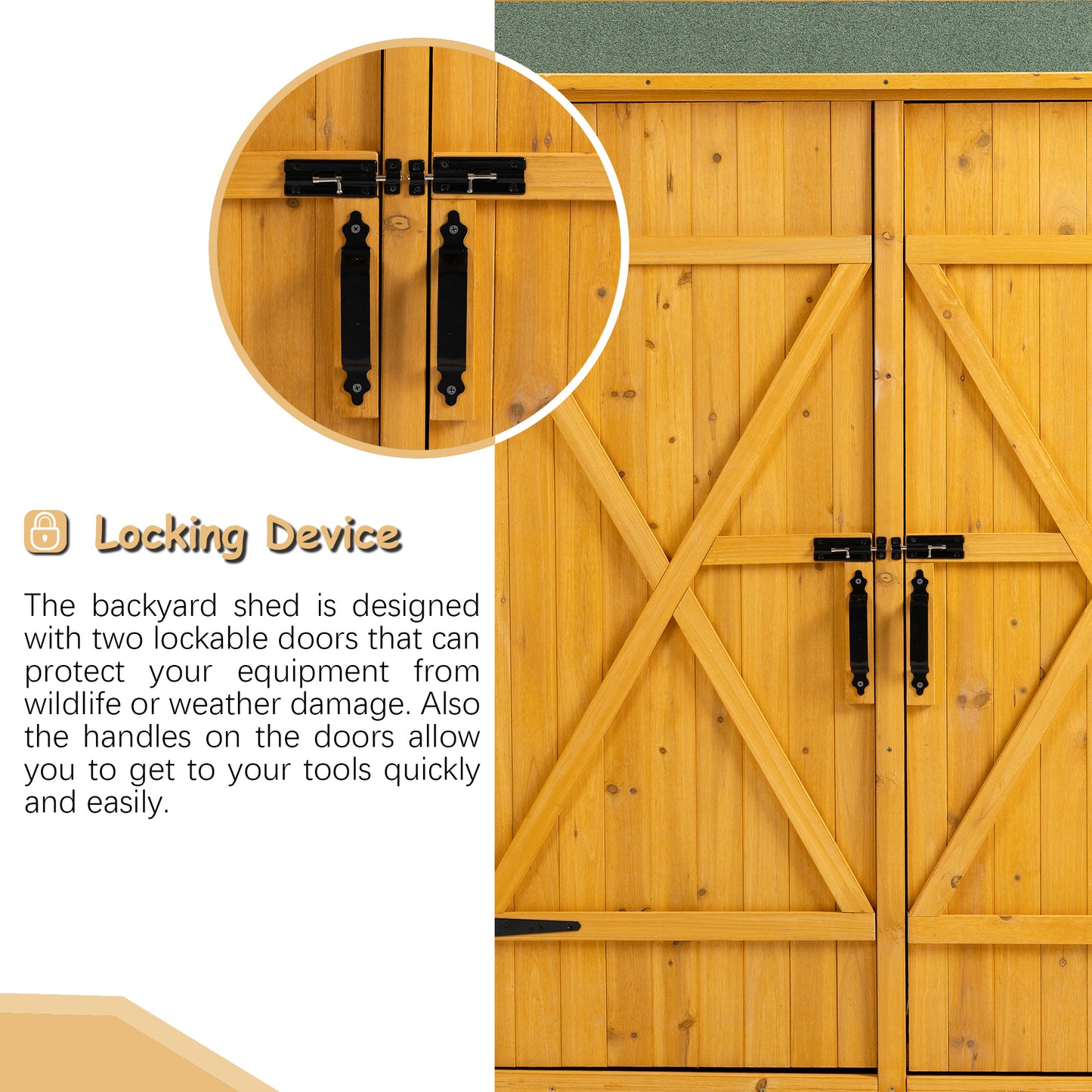 Outdoor Storage Shed with Lockable Door