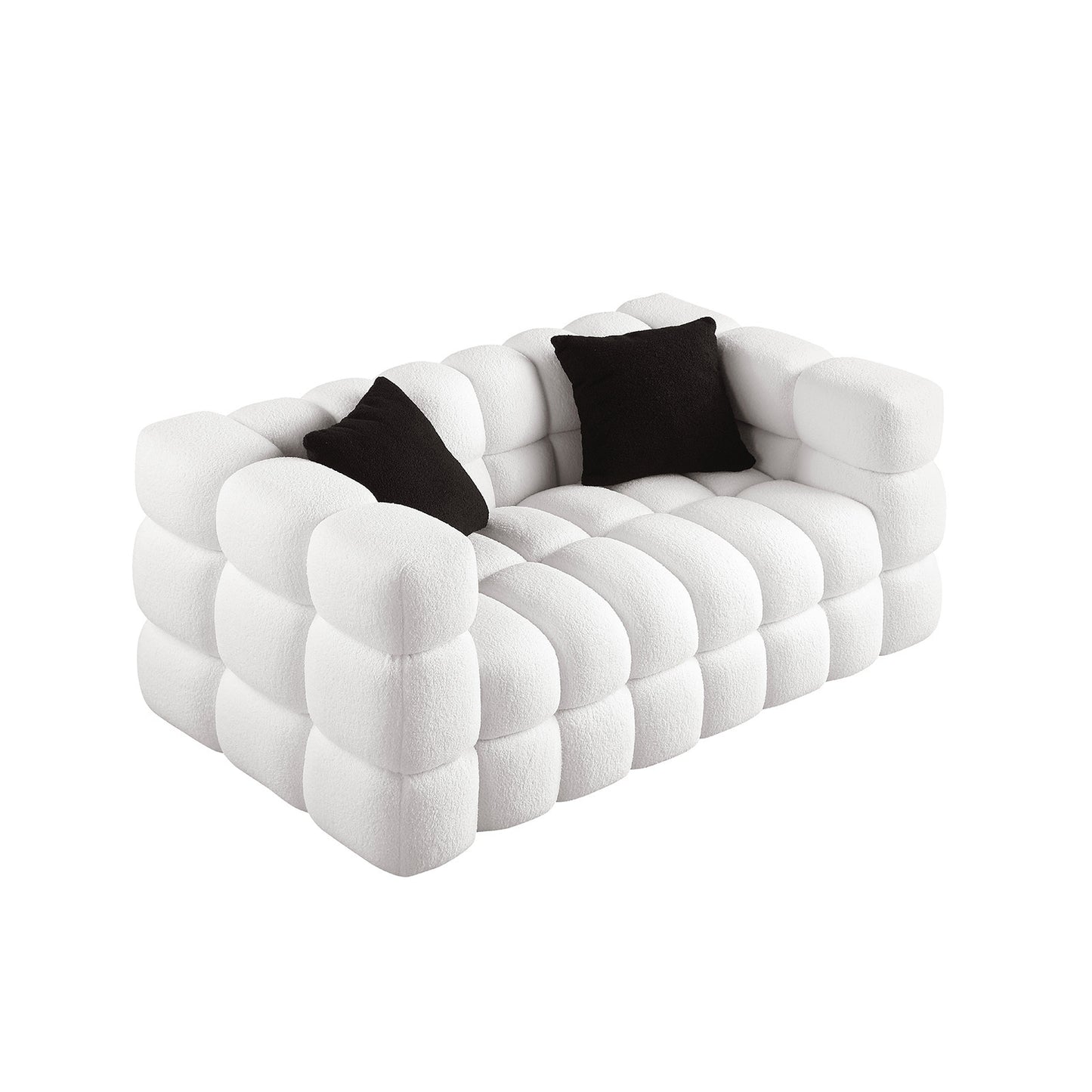 3 seater Marshmallow Boucle Sofa - White