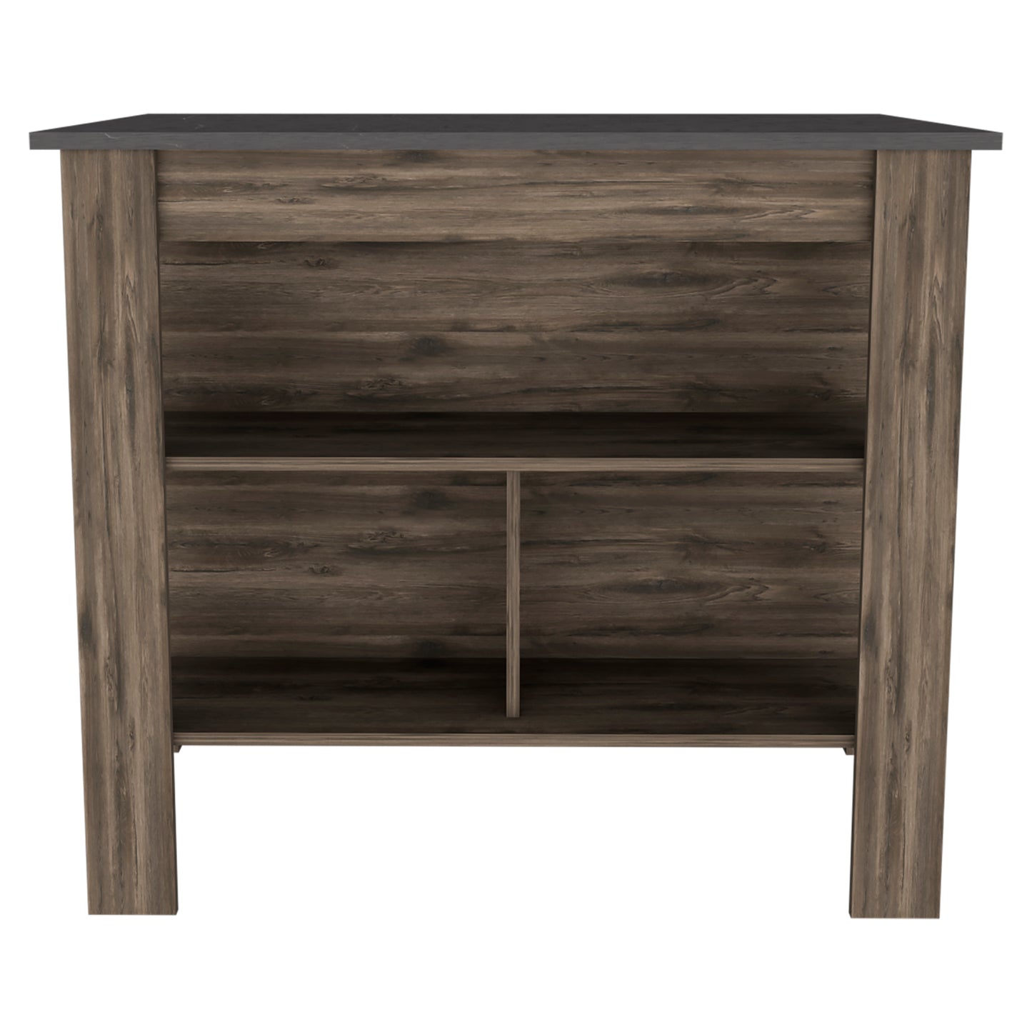 Cala Kitchen Island, Four Legs, Three Shelves  -Dark Brown / Onyx