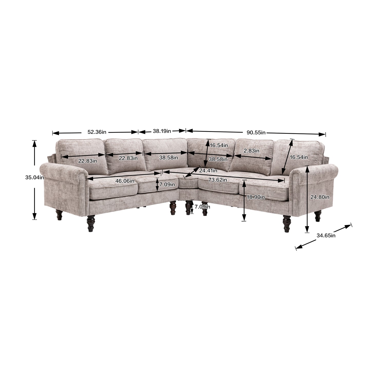 COOLMORE Accent sofa /Living room sofa sectional  sofa