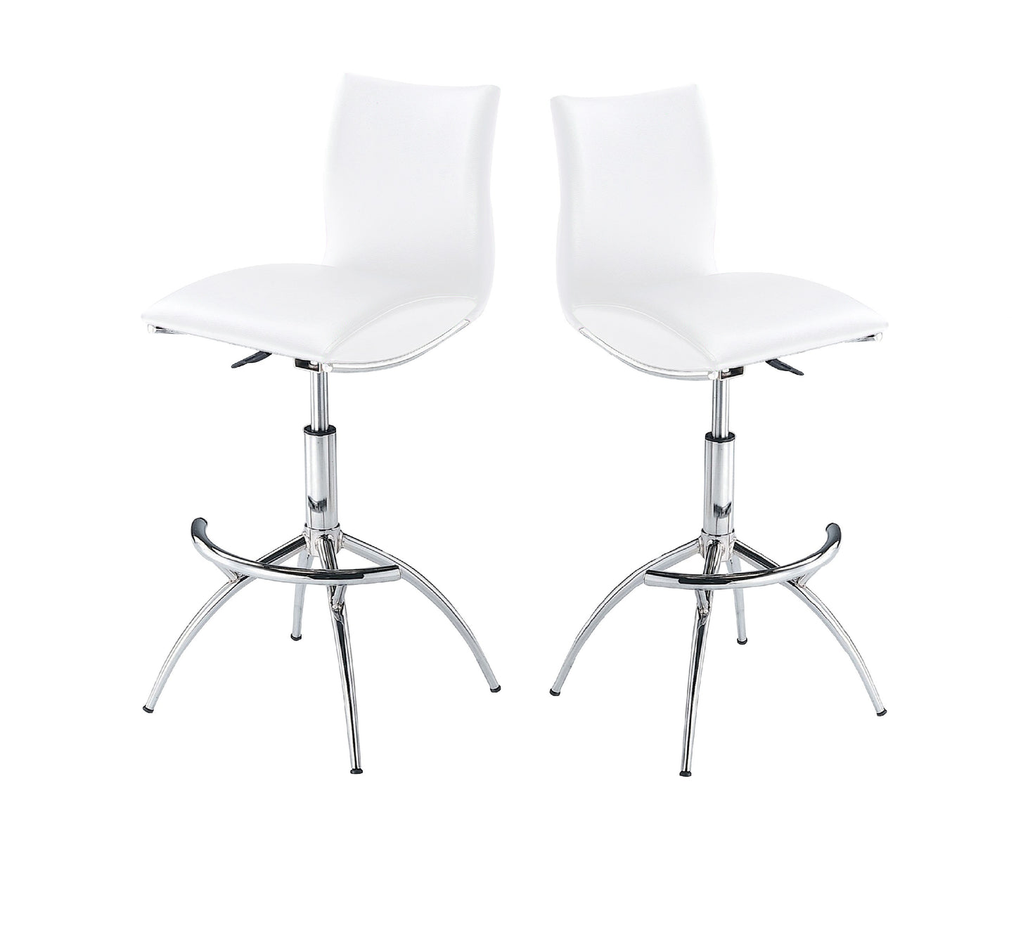 Adjustable Modern Barstool Leatherette - White