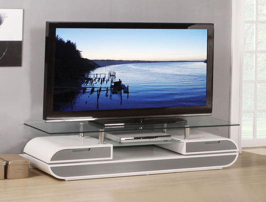 Lainey TV Stand in White & Gray