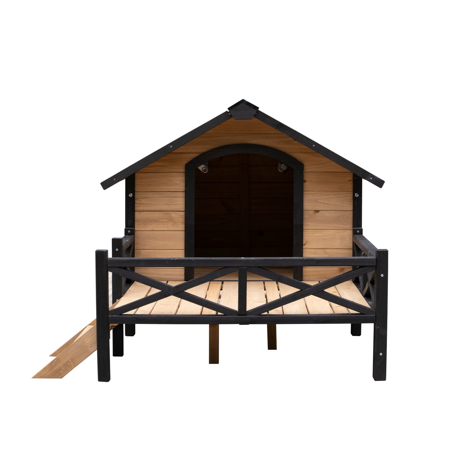 Outdoor Large Wooden Dog House with Porch