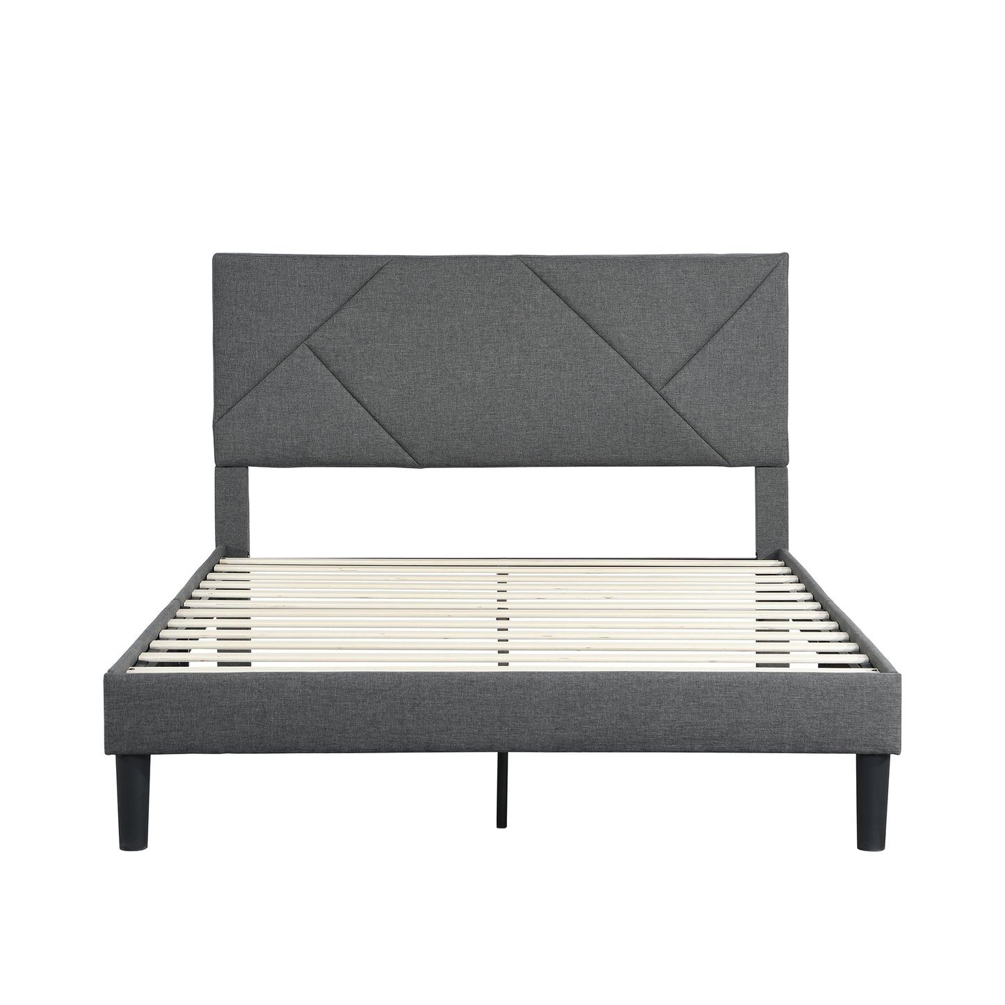 Full Size Upholstered Platform Bed Frame with  Headboard