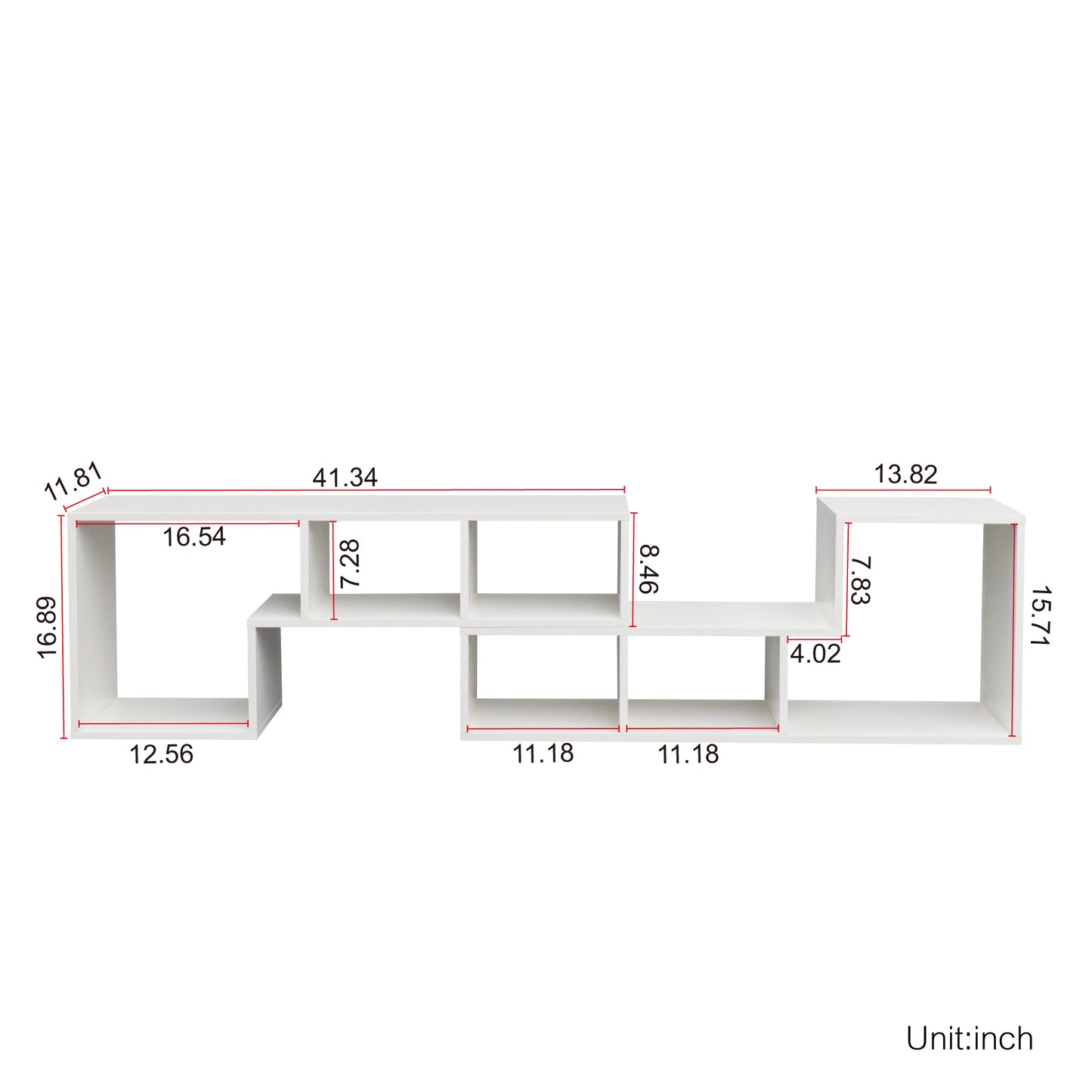 Double L-Shaped TV Stand- White