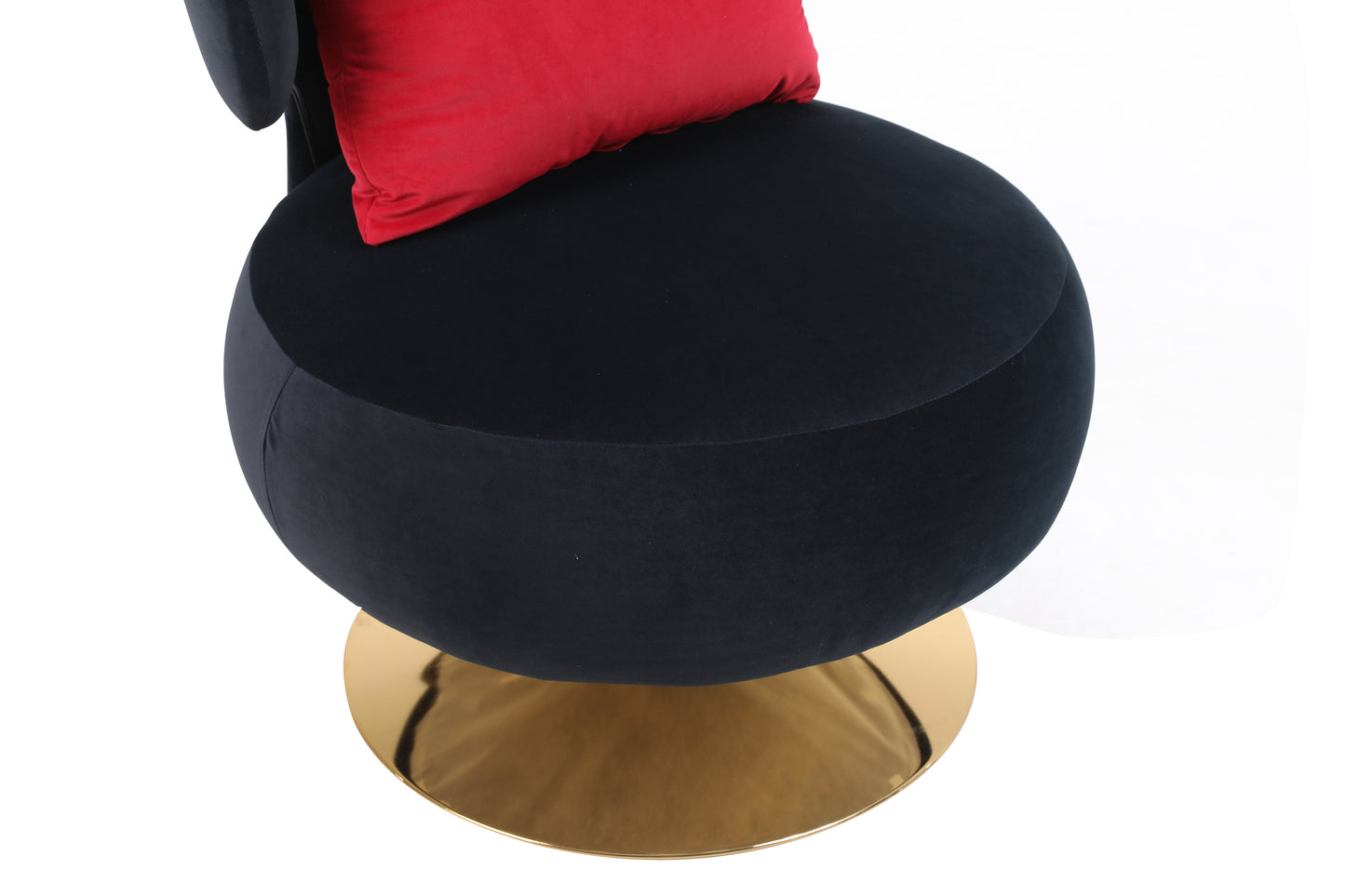 Round Barrel Swivel Accent Chair, Black