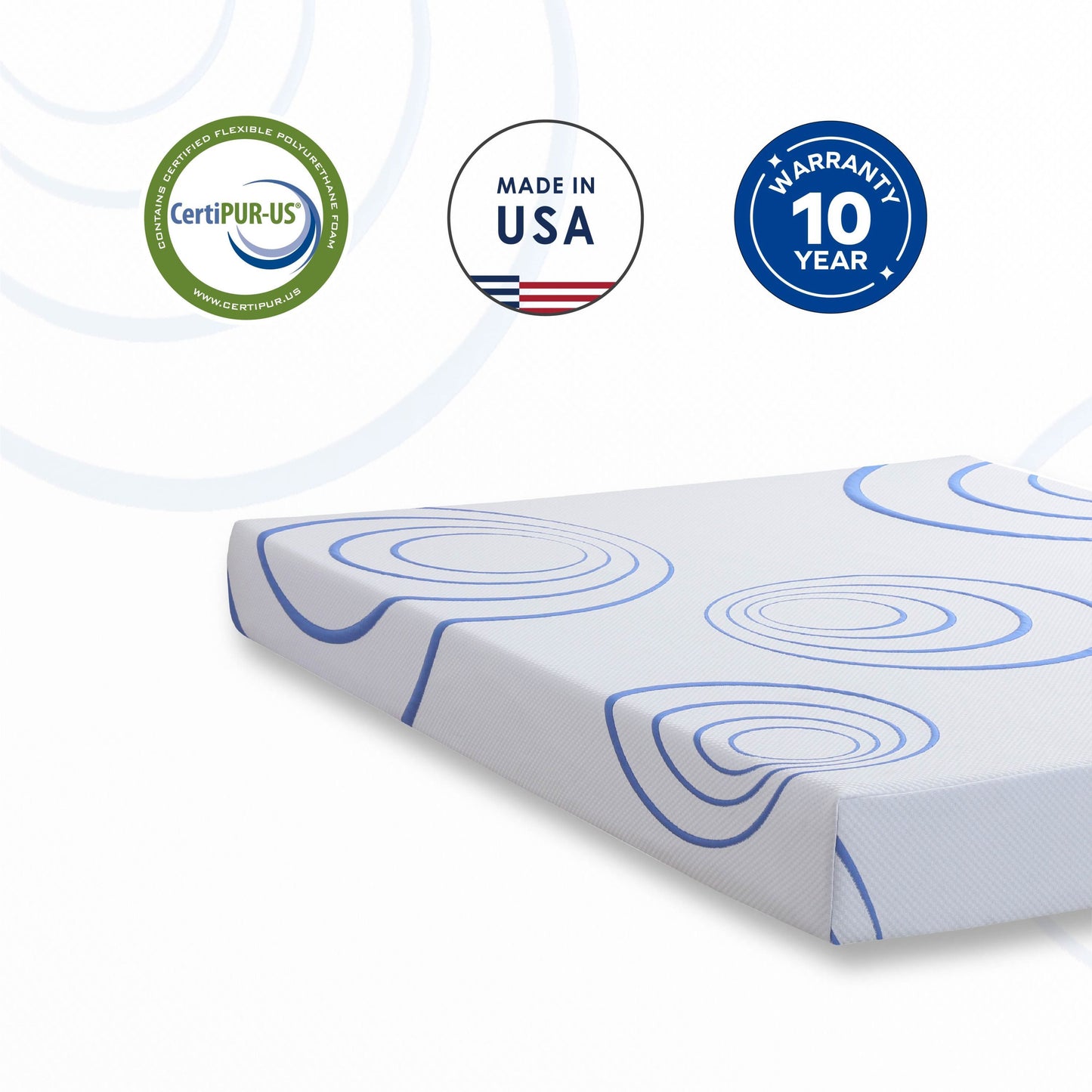 8" Made in USA Bamboo Charcoal Infused Gel Memory Foam Mattress CertiPUR-US Certified - King