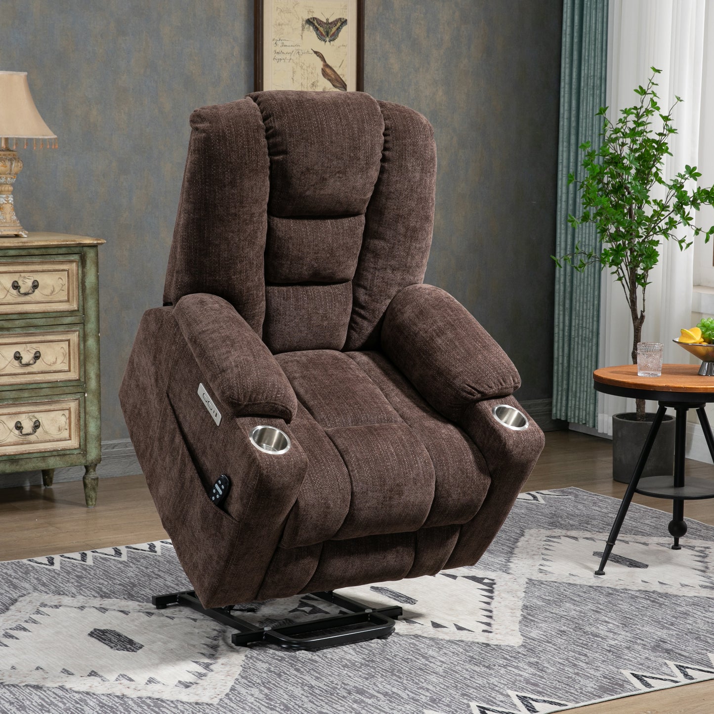 EMON'S Large Power Lift Recliner Chair with Massage and Heat