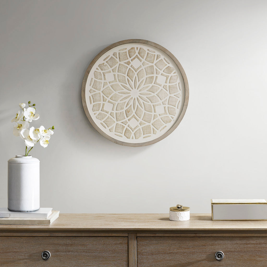 Leah Round Two-tone Medallion Wall Decor