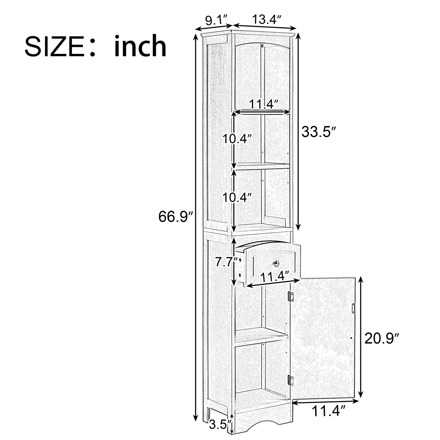 Tall Bathroom Cabinet, Green