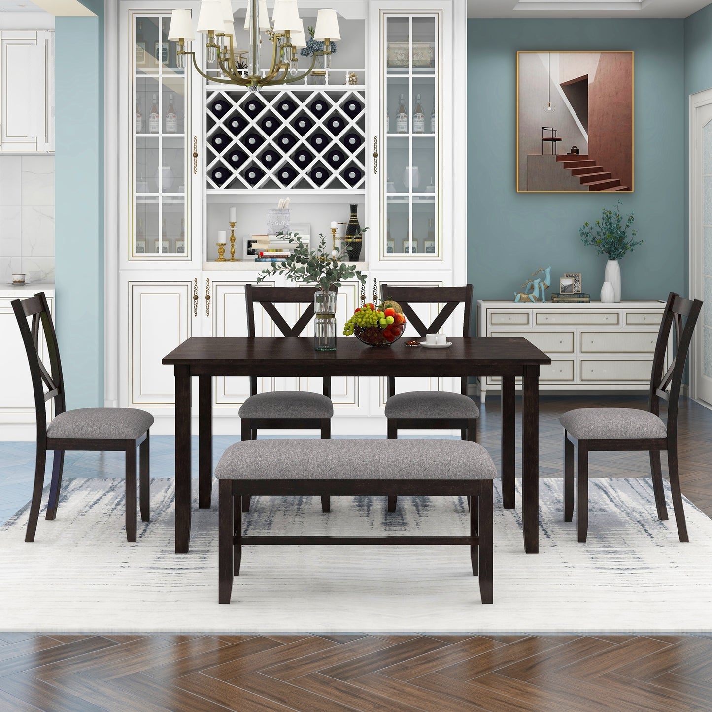 Selen 6-Piece Kitchen Dining Table Set