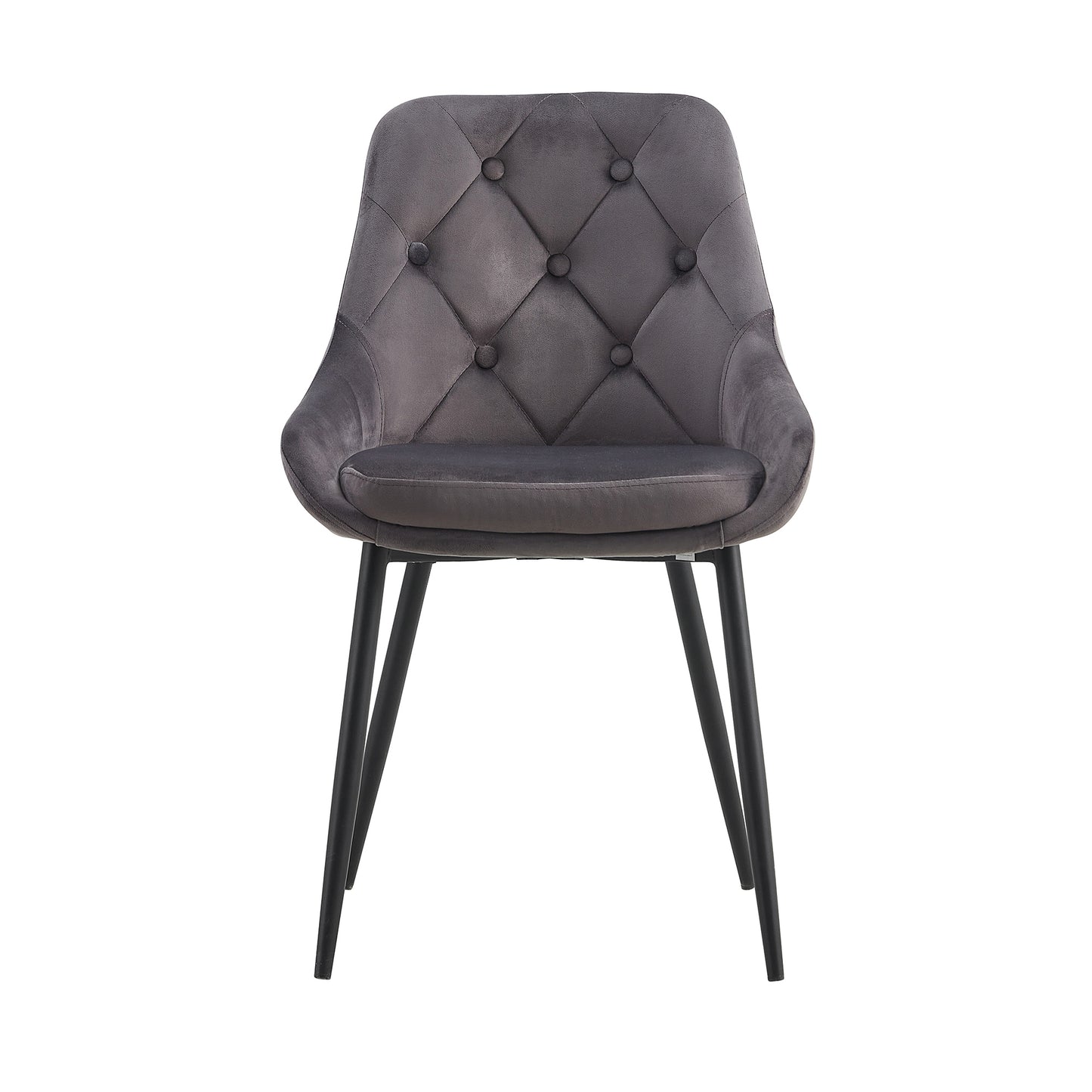 Calitil Modern Gray Velvet Dining Chairs(set of 2)