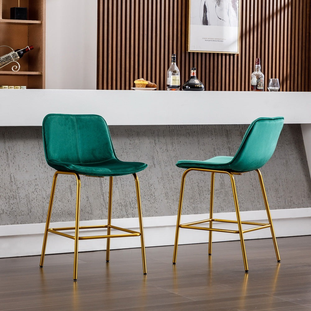 Velvet Green Bar Stool - Set of 2