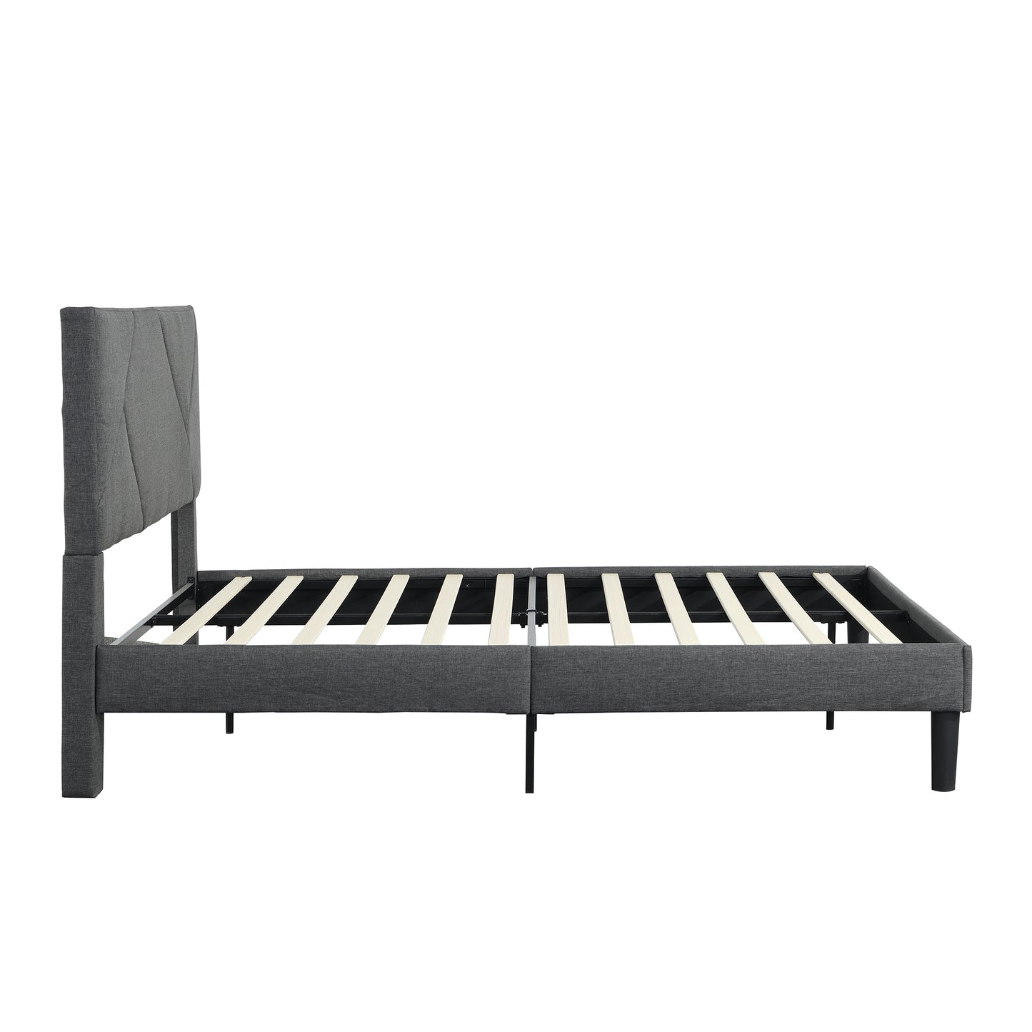 Full Size Upholstered Platform Bed Frame with  Headboard