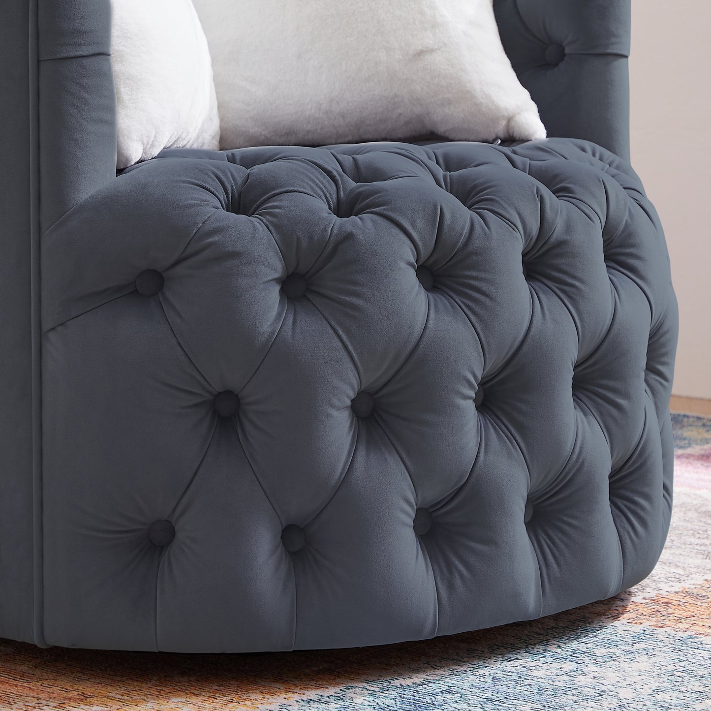 Ceianna Upholstered Swivel Barrel Chair