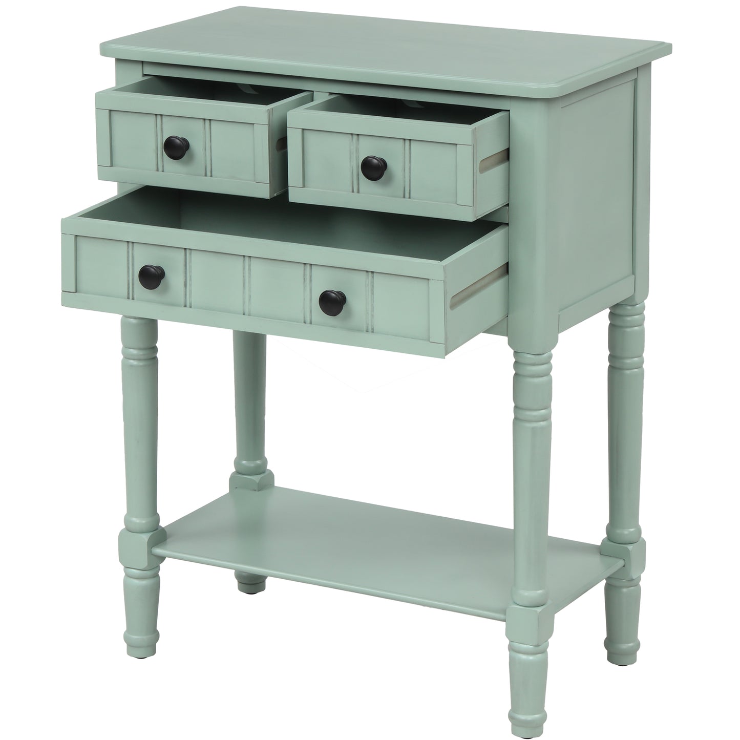 TREXM Narrow Console Table for Living Room Easy Assembly - Antique Blue