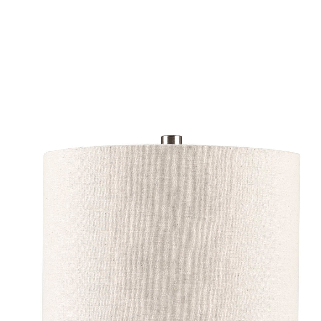 Tristan Triangular Ceramic and Wood Table Lamp